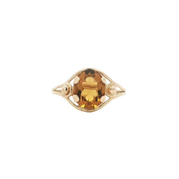 vintage Gouden vintage ring met kleursteen 14 kt