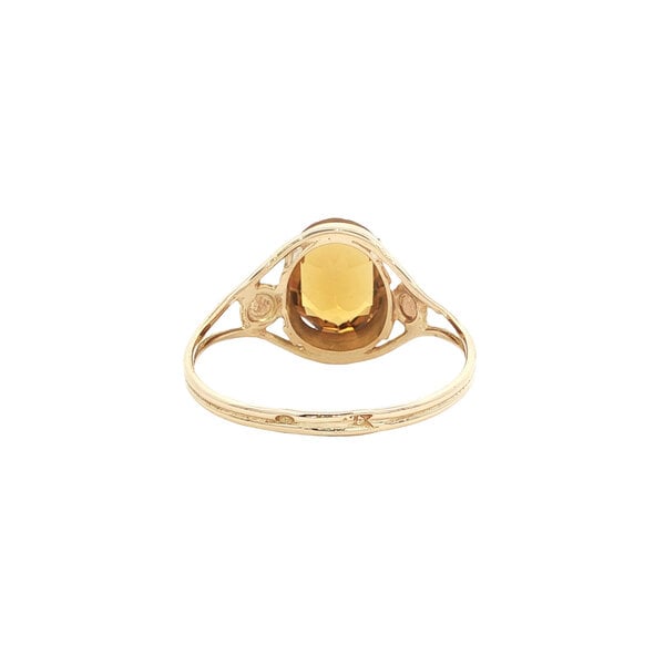 vintage Gouden vintage ring met kleursteen 14 kt