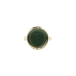 Gold ring with nephrite jade 14 kt