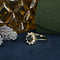 vintage Golden vintage entourage ring with sapphire and zirconia 14 kt