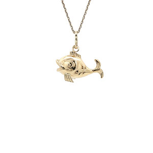 Gold fish pendant 14 kt