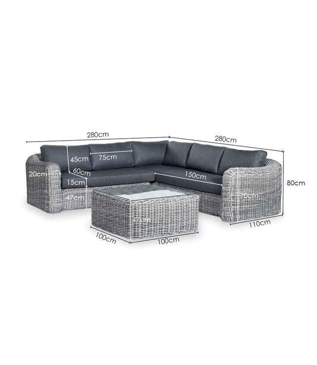 Granada Cornerset met coffee table
