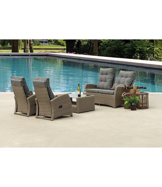 'Summerfield' Loungeset 4-delig incl. coffee table en alle zit- en rugkussens