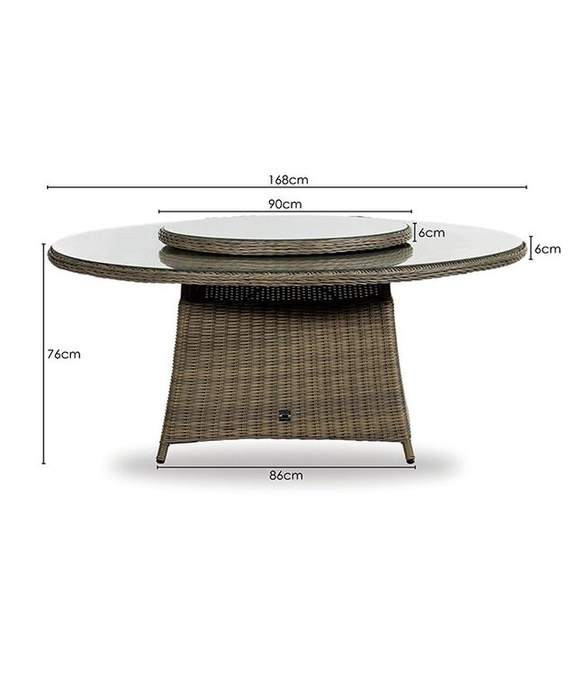 'Bordeaux' Dining tuintafel met draaitop 170cm