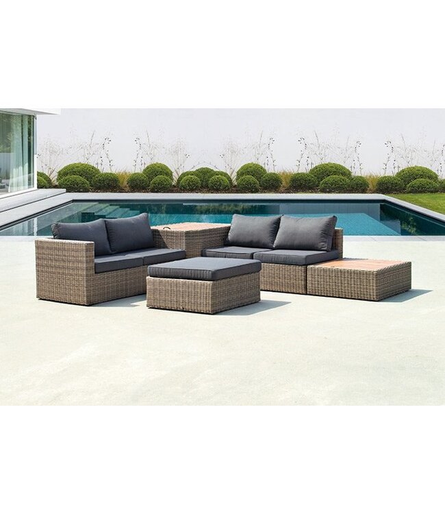 'Mateo' loungeset met coffee table en incl. alle zit- en rugkussens