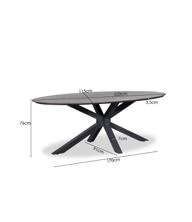 'Roof' Dining tuintafel 220 cm
