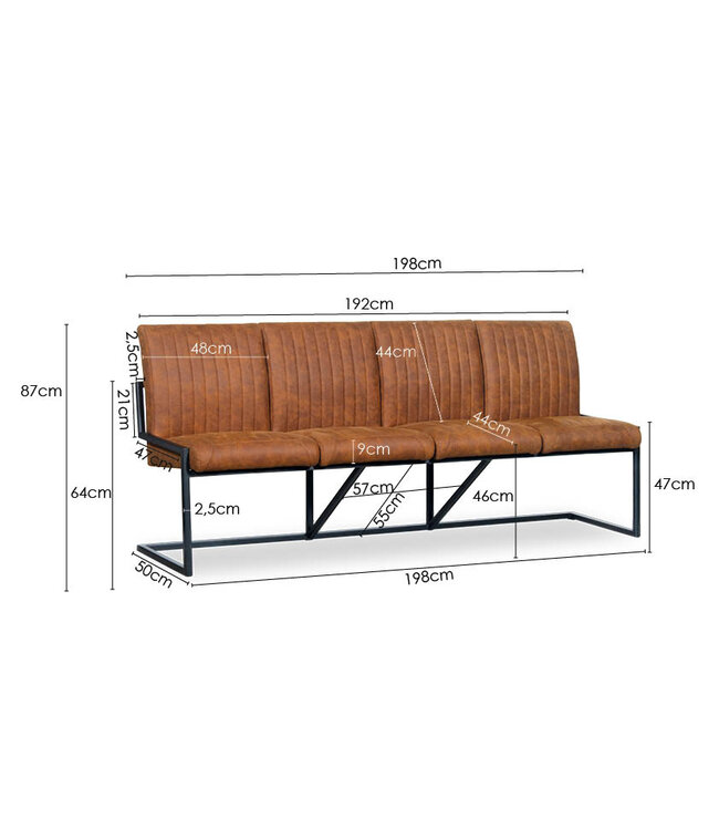 Lancashire Diningbench 4-Seater