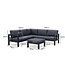 Palizzi loungeset met coffee table Zwart