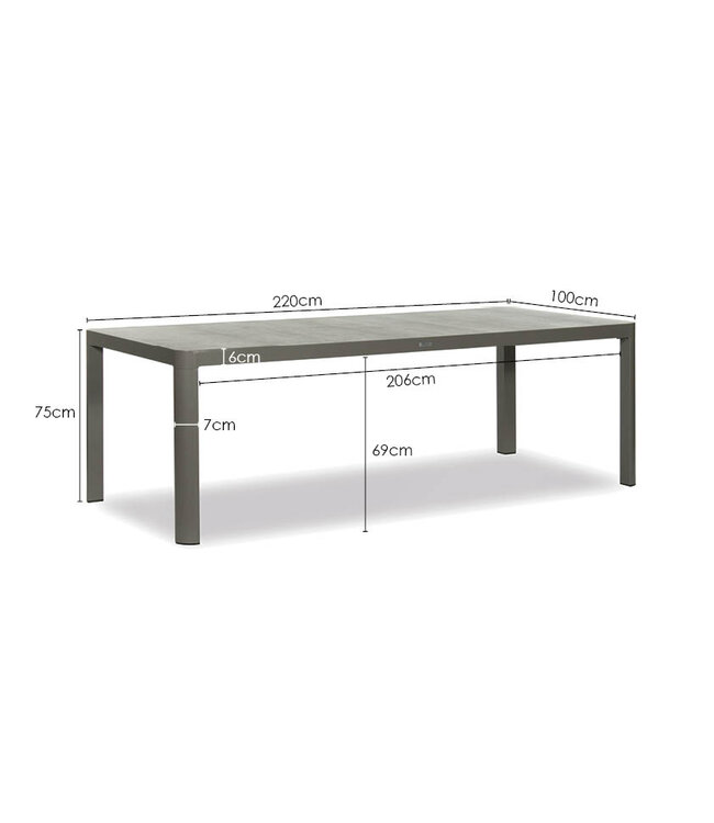 Diningset 'Reese' Dark Grey