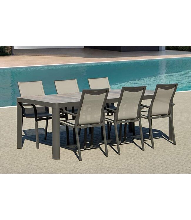 Diningset 'Reese' Dark Grey