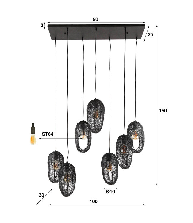 Paulina Hanglamp 4+3L