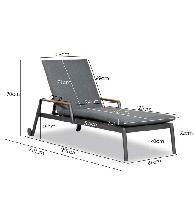 'Tremezzo' Sunlounger inclusief ligkussen