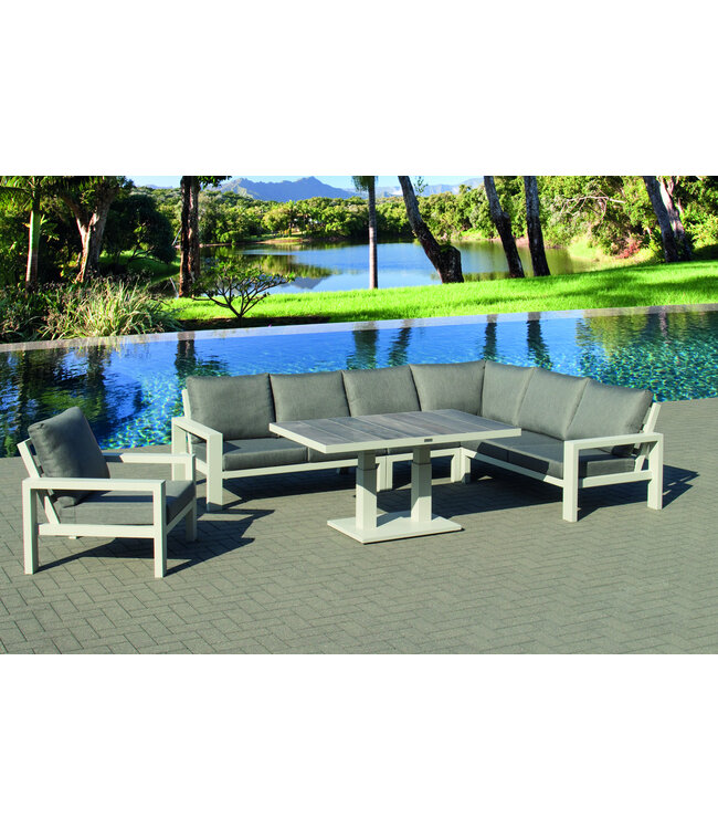 Hoek loungeset 'Providence' 4-delig lichtgrijs