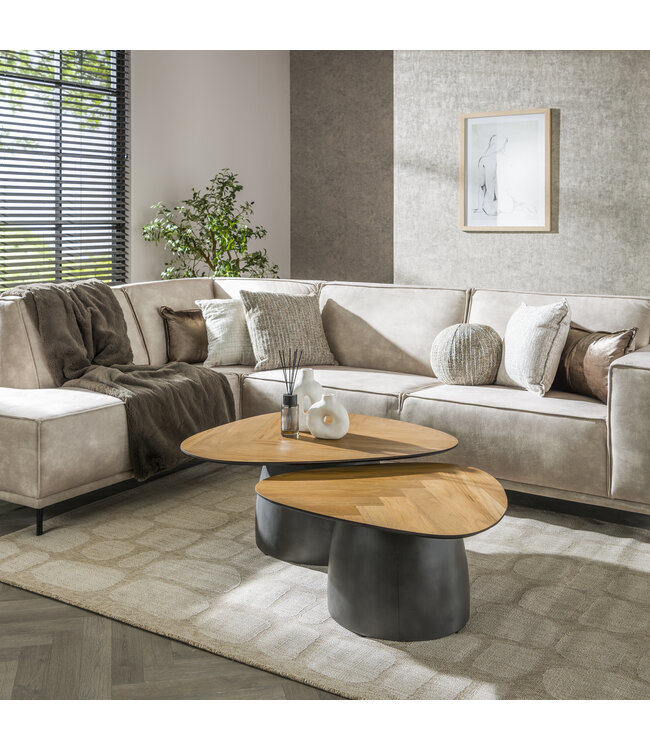 Herringbone salontafel set van 2