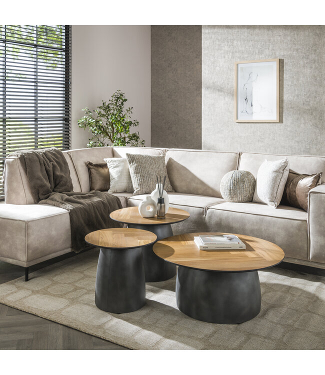 Herringbone salontafel set van 3