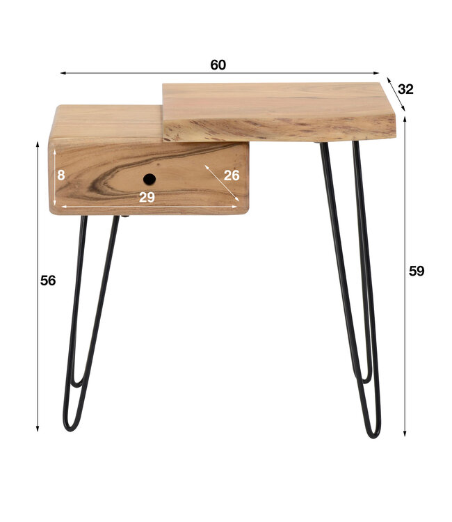 Shift nachtkastje links of rechts