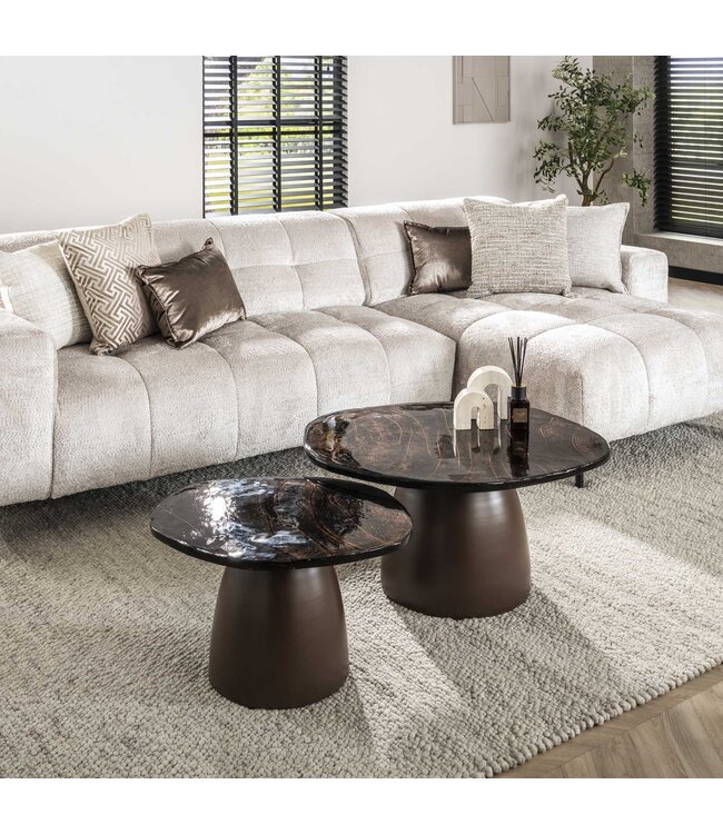 Jaspis bijzettafel set van 2