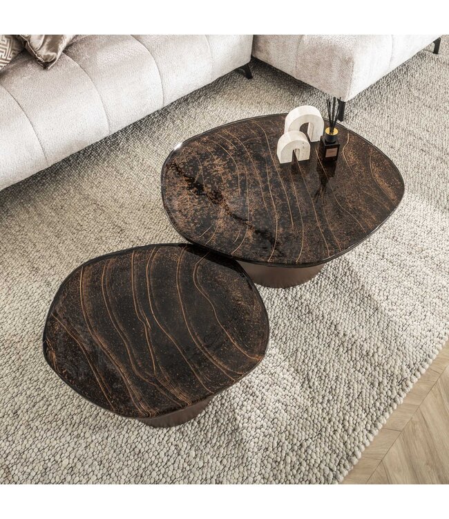 Jaspis bijzettafel set van 2