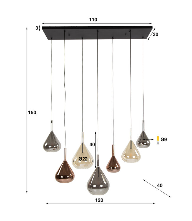 Luvia hanglamp 7L