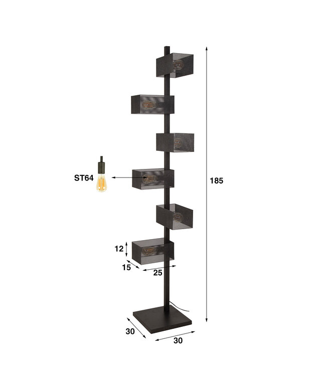 Vivio vloerlamp 6 lichten