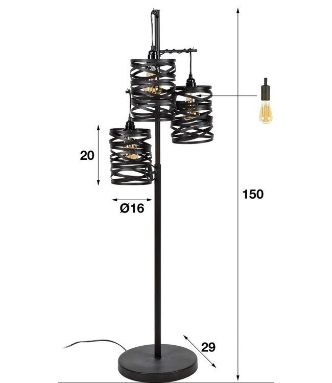 Medina Vloerlamp 3 lichten