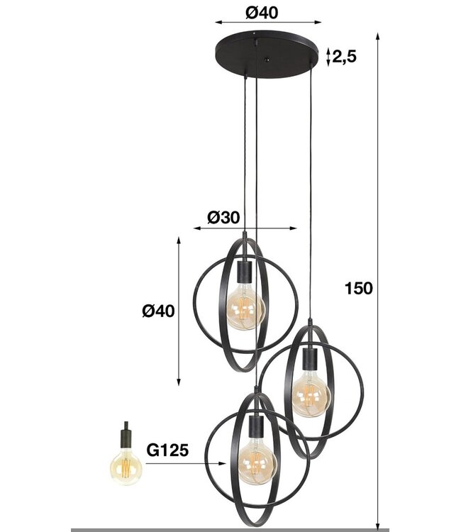 Swirl hanglamp 3 lichten
