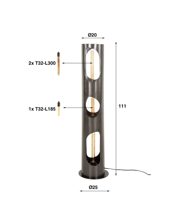 Rago vloerlamp, verkrijgbaar in 2 maten!