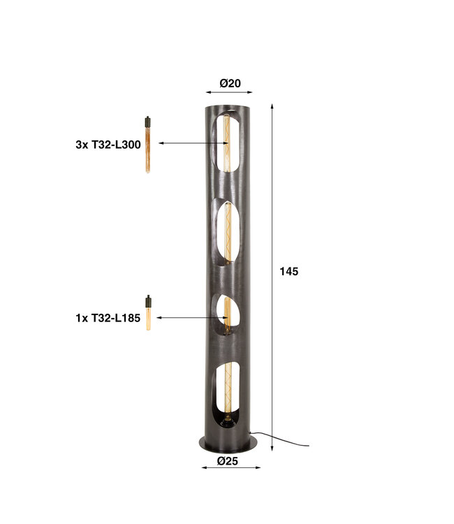 Rago vloerlamp, verkrijgbaar in 2 maten!