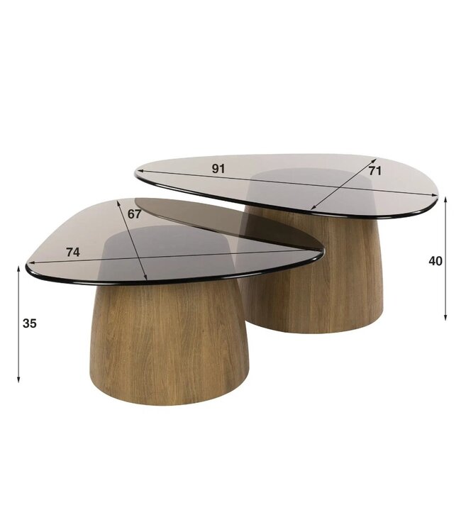 Tano salontafel set van 2, verkrijgbaar in 2 uitvoeringen!