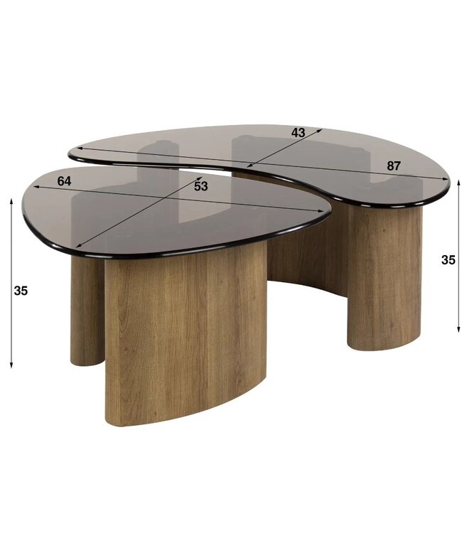 Tano salontafel set van 2, verkrijgbaar in 2 uitvoeringen!