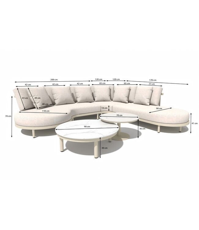 Donato Loungeset inclusief alle zit- en rugkussens