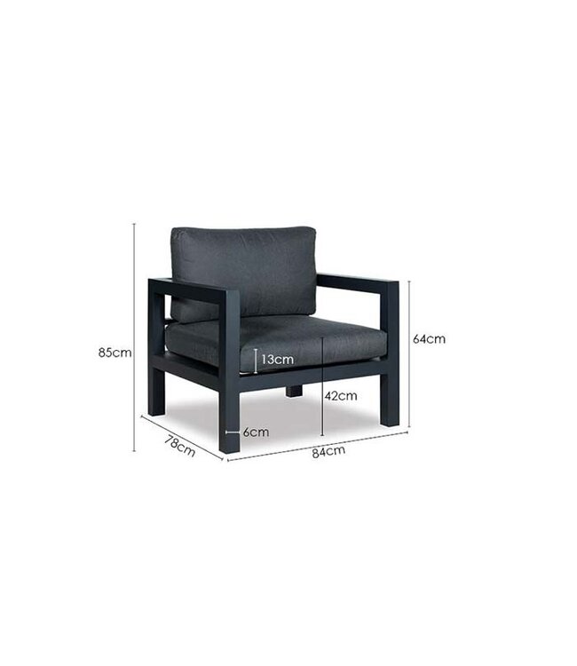 Loungefauteuil 'Palizzi' Antraciet