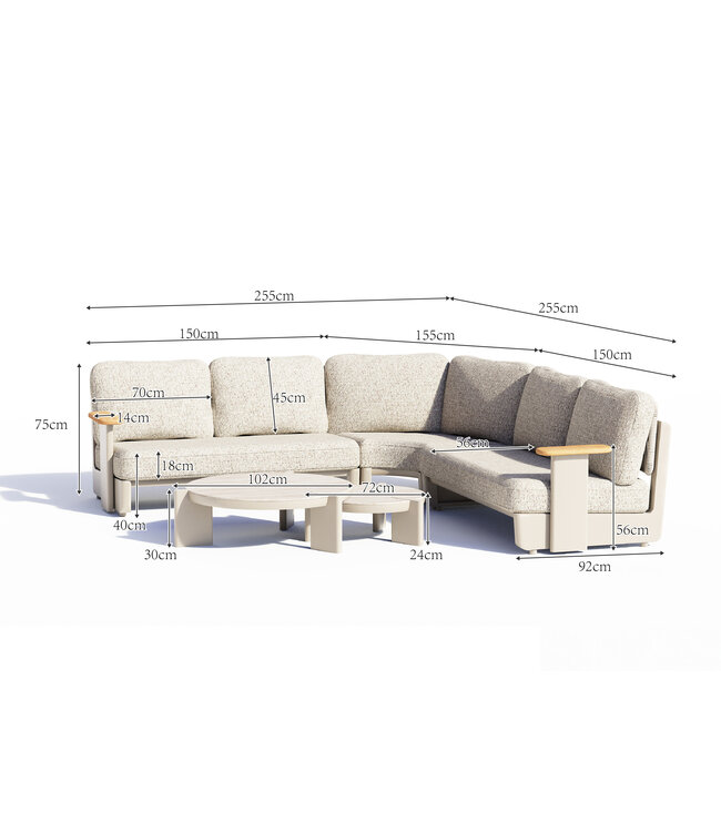 Paradiso Hoek Loungeset met bijzettafels