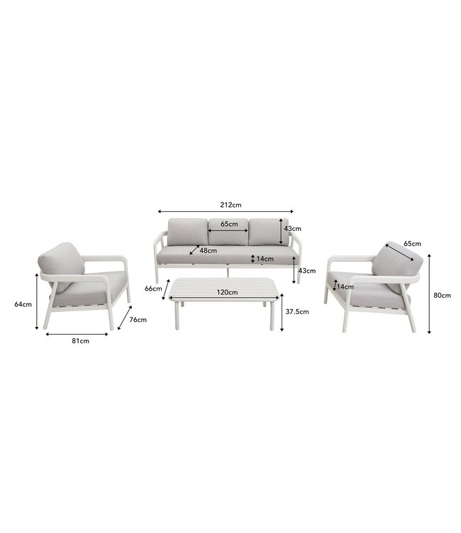 Valli Stoel-bank loungeset  4-delig