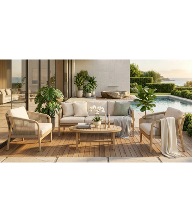 Papouasi Stoel-bank Loungeset 4-delig