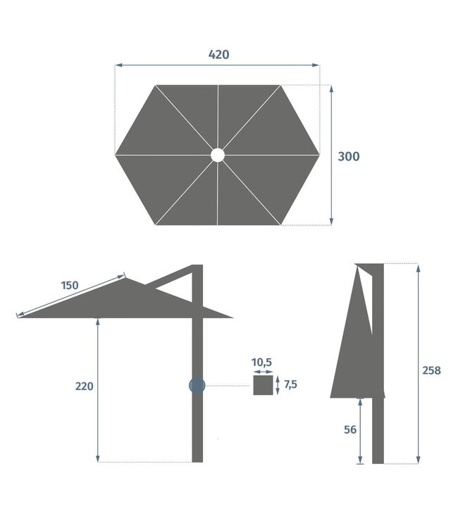 Hacienda Hangparasol de luxe XXL