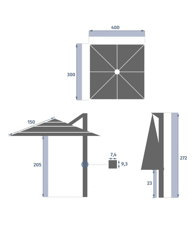 Jamaica Open Air hangparasol de luxe XL