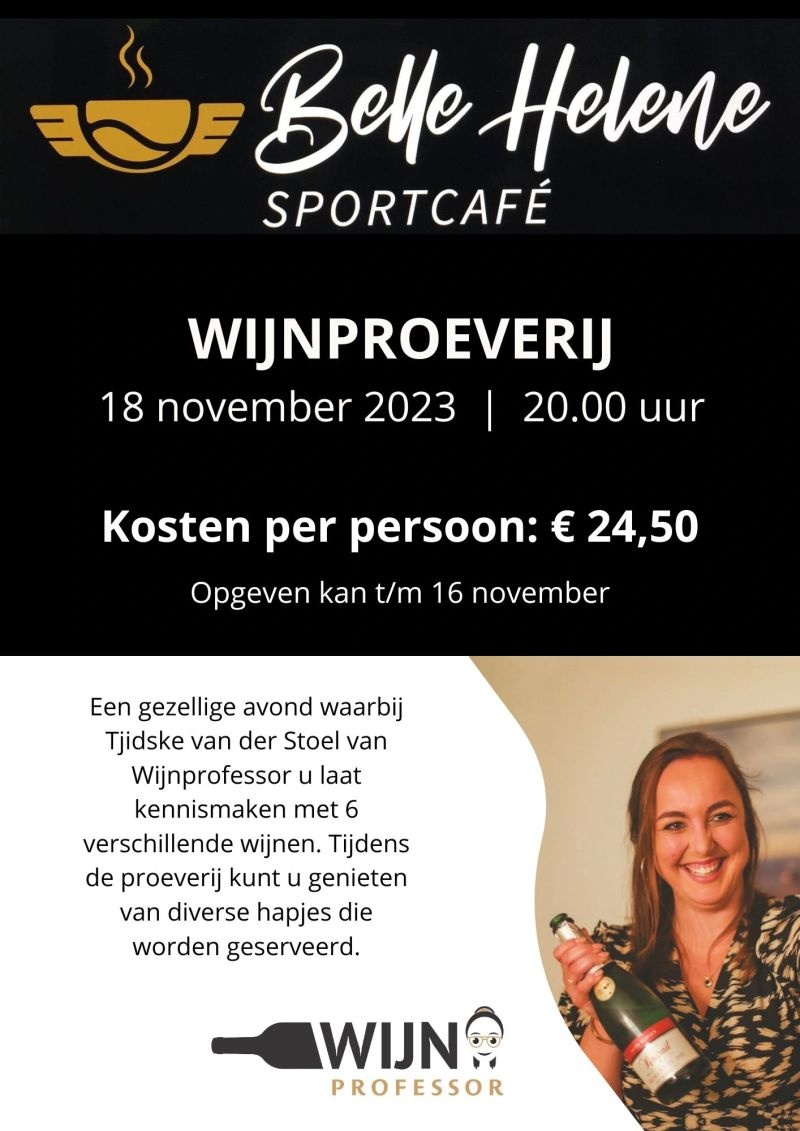 Sportcafe Belle Helene Wijnproeverij