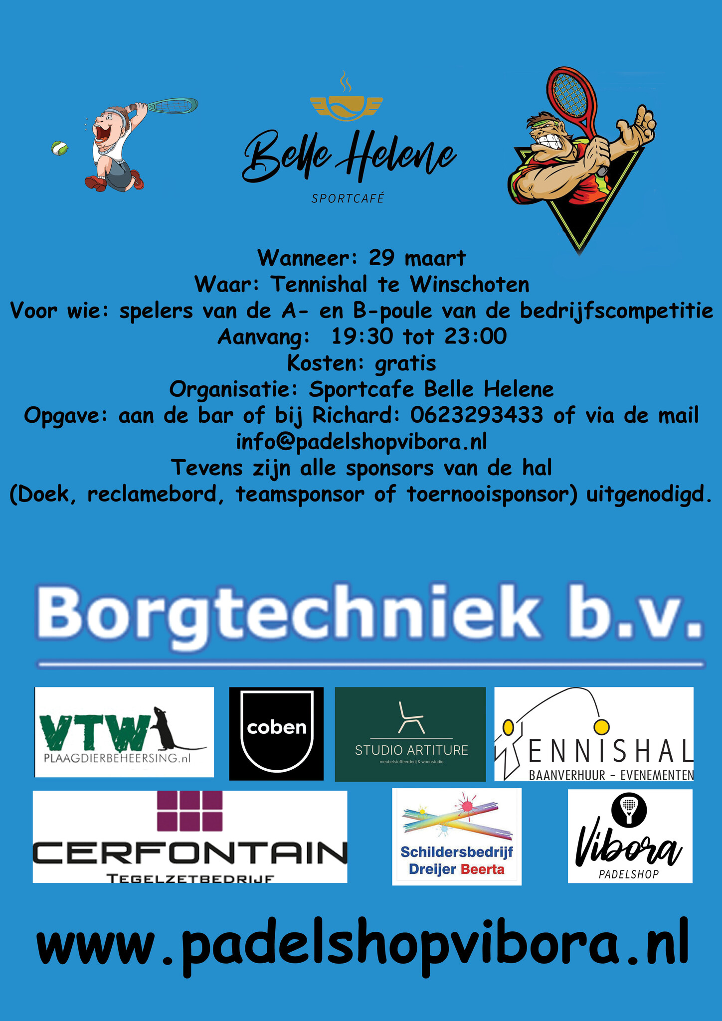 29 Maart grootse afsluiting van de bedrijfscompetitie seizoen 2023-2024