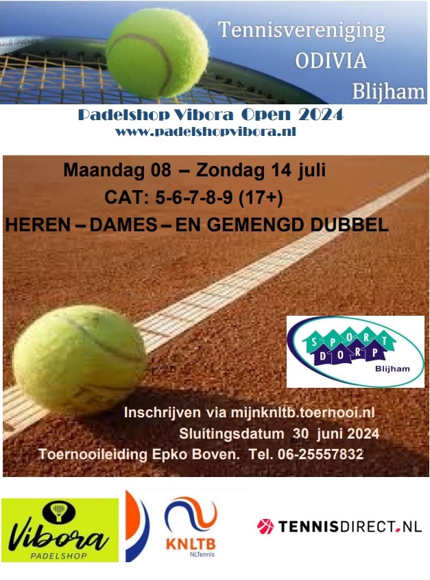 Doe Mee aan het Padelshop Vibora Open 2024 Tennistoernooi van TC Odivia!