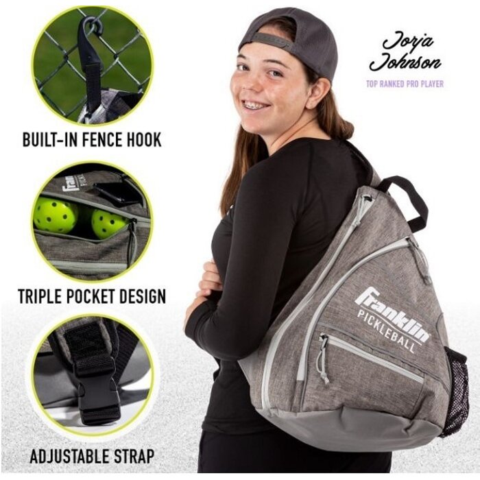 Franklin, nu verkrijgbaar bij Padelshop Vibora!! Pickleball tas slingbag Grijs