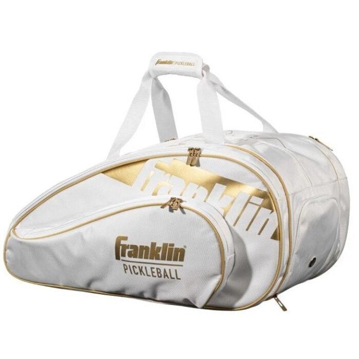 Franklin, nu verkrijgbaar bij Padelshop Vibora!! Pickleball tas pro series bag Wit/Goud