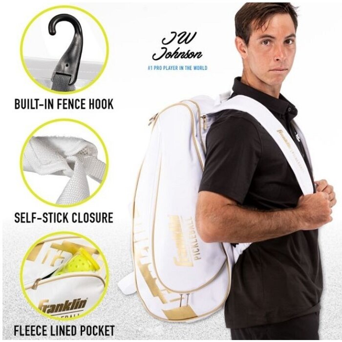Franklin, nu verkrijgbaar bij Padelshop Vibora!! Pickleball tas pro series bag Wit/Goud