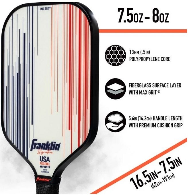 Franklin, nu verkrijgbaar bij Padelshop Vibora!! Pickleball Paddle  SIGN 13MM Wit