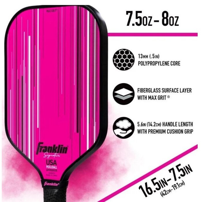 Franklin, nu verkrijgbaar bij Padelshop Vibora!! Pickleball Paddle Sign 13mm Pink