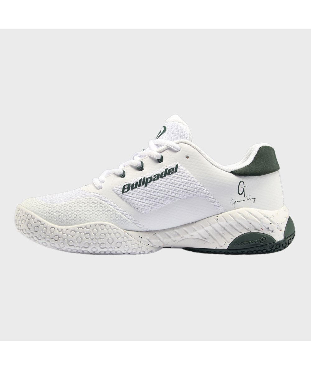 Bullpadel Shoe Bullpadel Elie 24I White/Green Dames Padelschoen