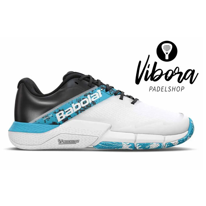 Babolat Movea 2 Men White/Cyan Blue Padel Schoen