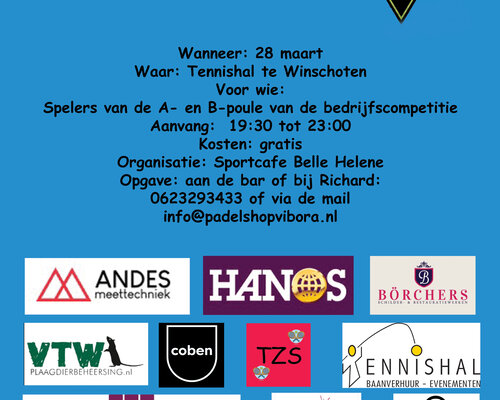 40+ jaar Bedrijfscompetitie Tennishal Winschoten