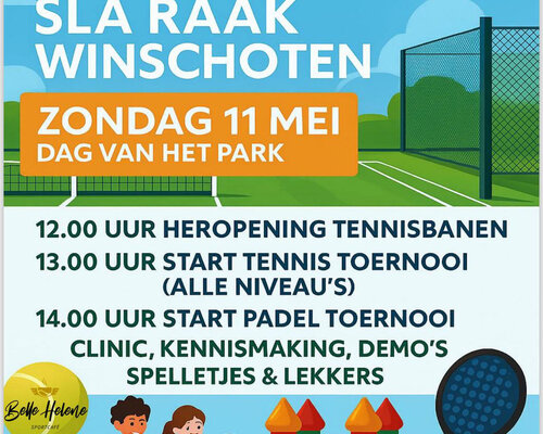11 mei Feestelijke heropening Tennis-en Padelpark Winschoten!!!!