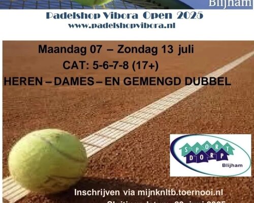 Schrijf je nu in voor Padelshop Vibora Open 2025 het toernooi van TC Odivia Blijham!!!